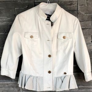 Roccobarocco  ovis (goat) nappa leather white coat
